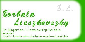 borbala lieszkovszky business card